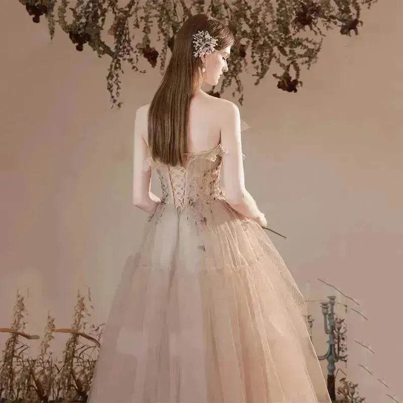 Champagne-colored Host Starry Sky Toasting Dress With Strapless - EX-STOCK Canada
