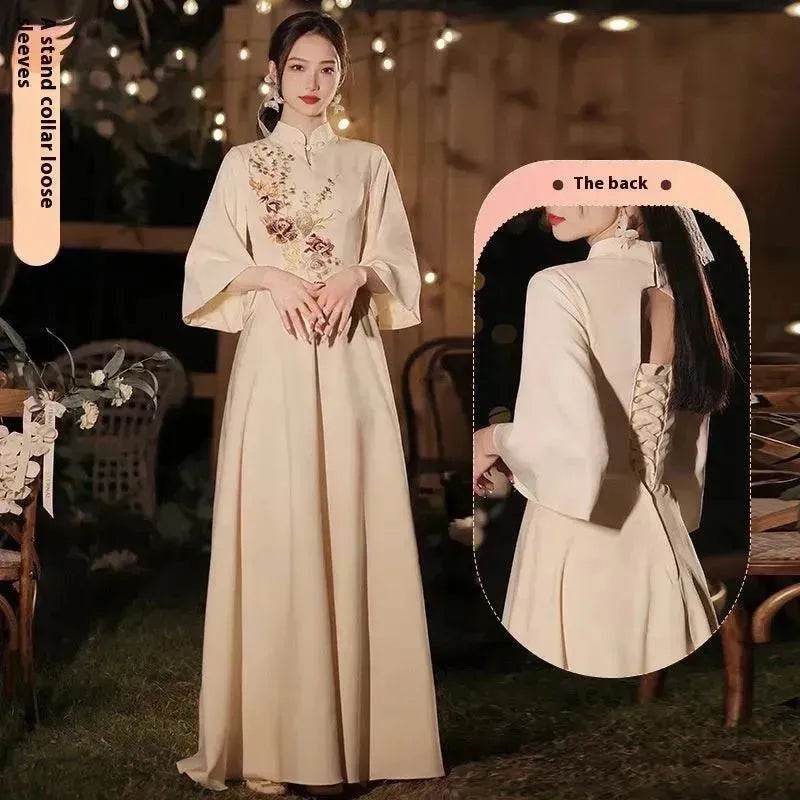 Champagne Wedding Bridesmaid Long Summer Dress - EX-STOCK Canada