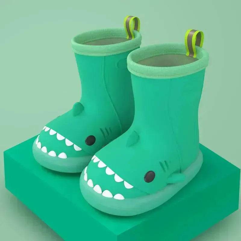 Children Boys Girls Cute Cartoon Waterproof Shoes Safety Rubber Shark Slippers Kids Rain Boots - EX-STOCK Canada