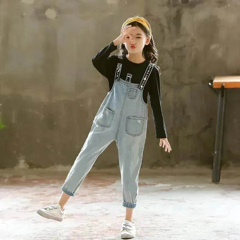 Children Jeans Denim Strap Romper Jumpsuit Pant - EX-STOCK Canada