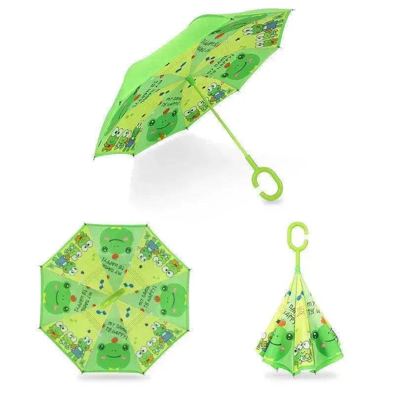 Children's Colorful Handle Reverse Umbrella Set Baby Cartoon Umbrella - EX-STOCK Canada