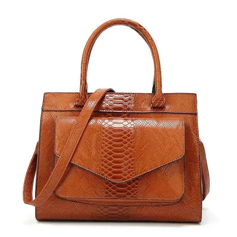 Classy European and American Women's Snake Print Zipper Handbag - EX-STOCK Canada