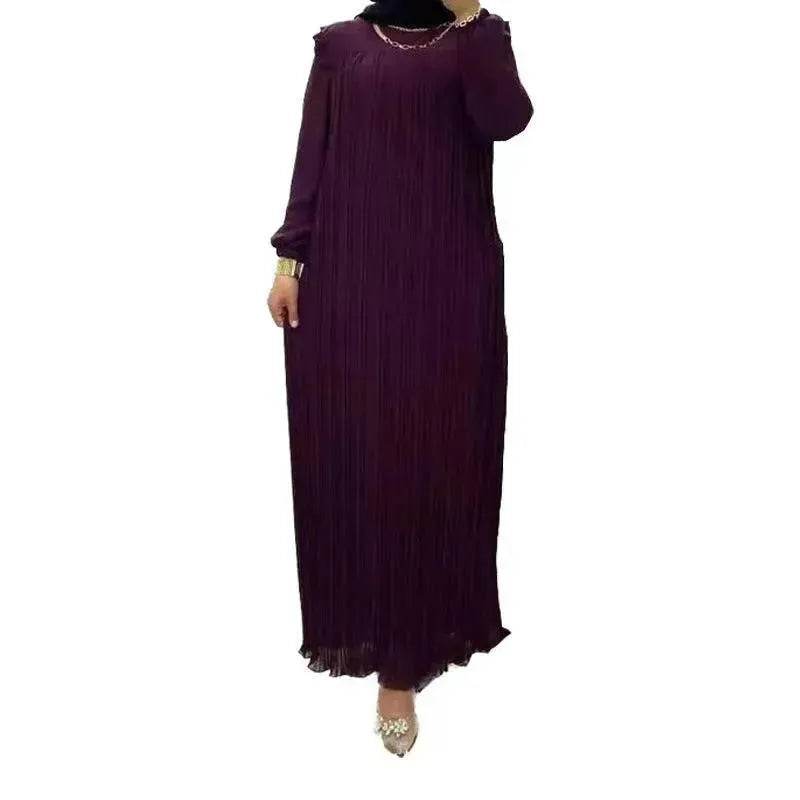 Classy Solid Color Turtleneck With Loose Abaya Dress for Arab Dubai Turkey Middle East Women - EX-STOCK Canada