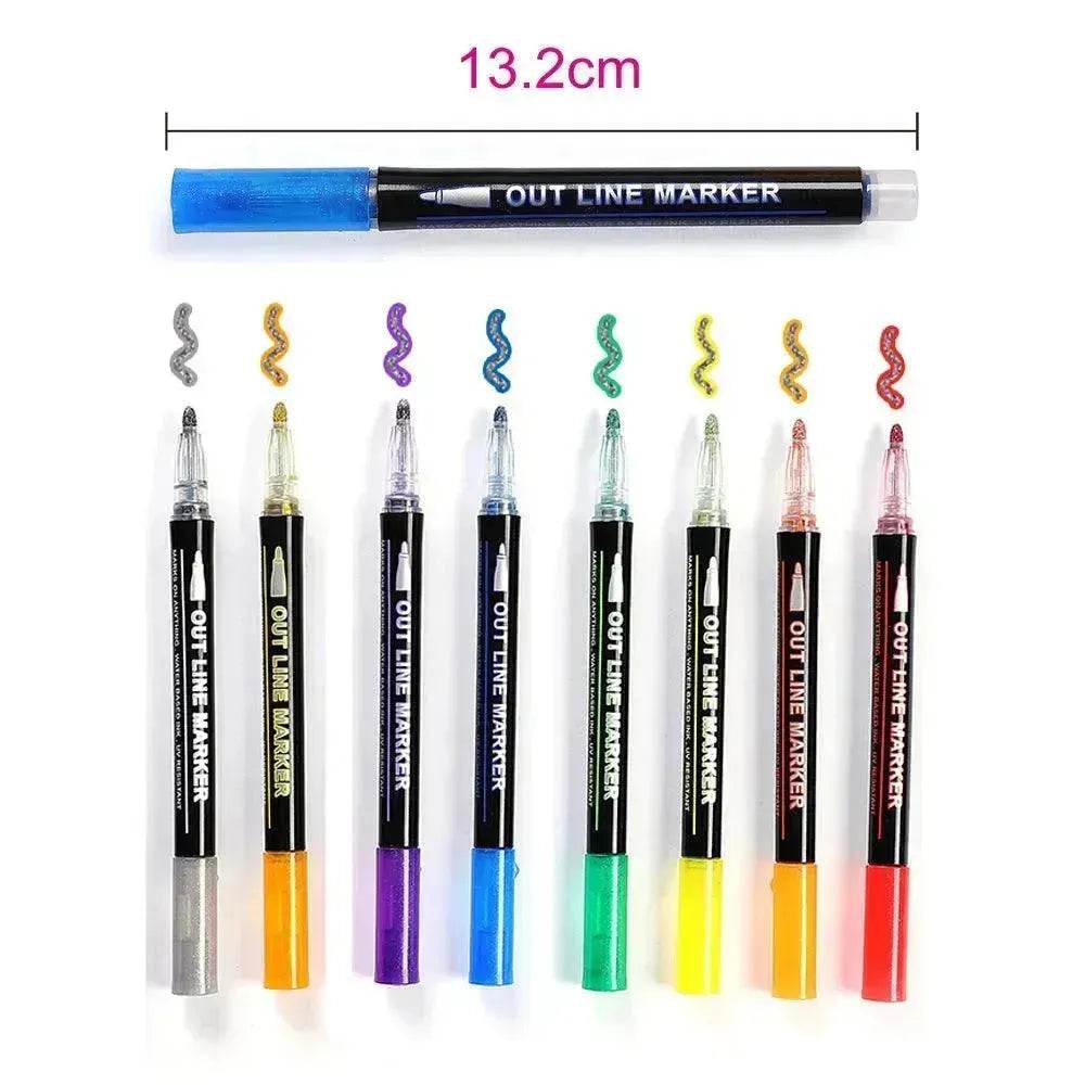 Color Double Line Signature Highlighter Pen And Drawn - EX-STOCK Canada