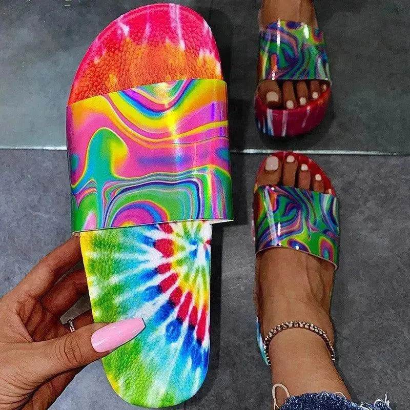 Color Printing Plus Size Slippers Women Platform Sandals And Slippers Beach Shoes Women - EX-STOCK Canada