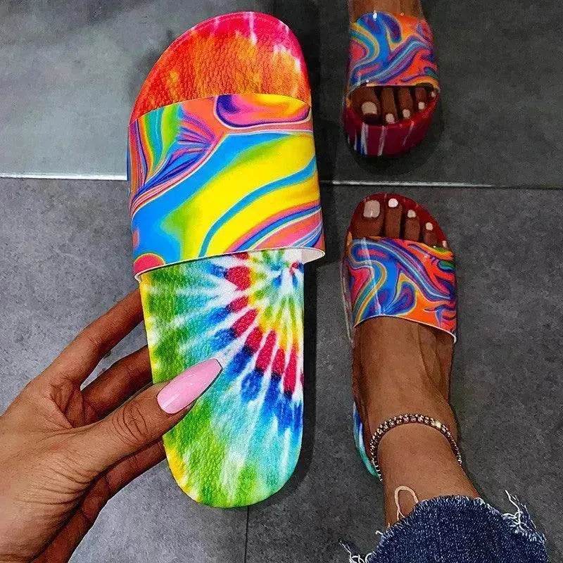 Color Printing Plus Size Slippers Women Platform Sandals And Slippers Beach Shoes Women - EX-STOCK Canada