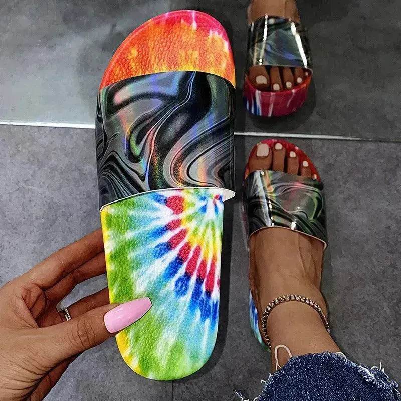Color Printing Plus Size Slippers Women Platform Sandals And Slippers Beach Shoes Women - EX-STOCK Canada