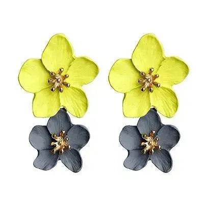 Colorful Double flower Stud earrings for Women - EX-STOCK Canada