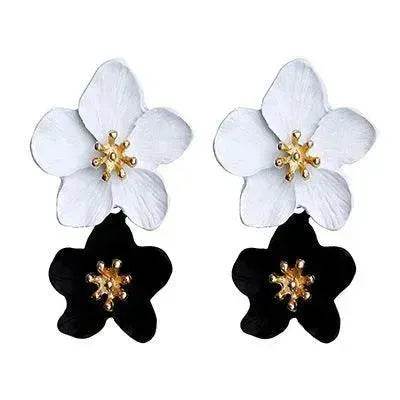 Colorful Double flower Stud earrings for Women - EX-STOCK Canada