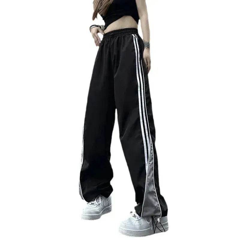 Contrast Color Side Striped Black Pants For Women - EX-STOCK Canada