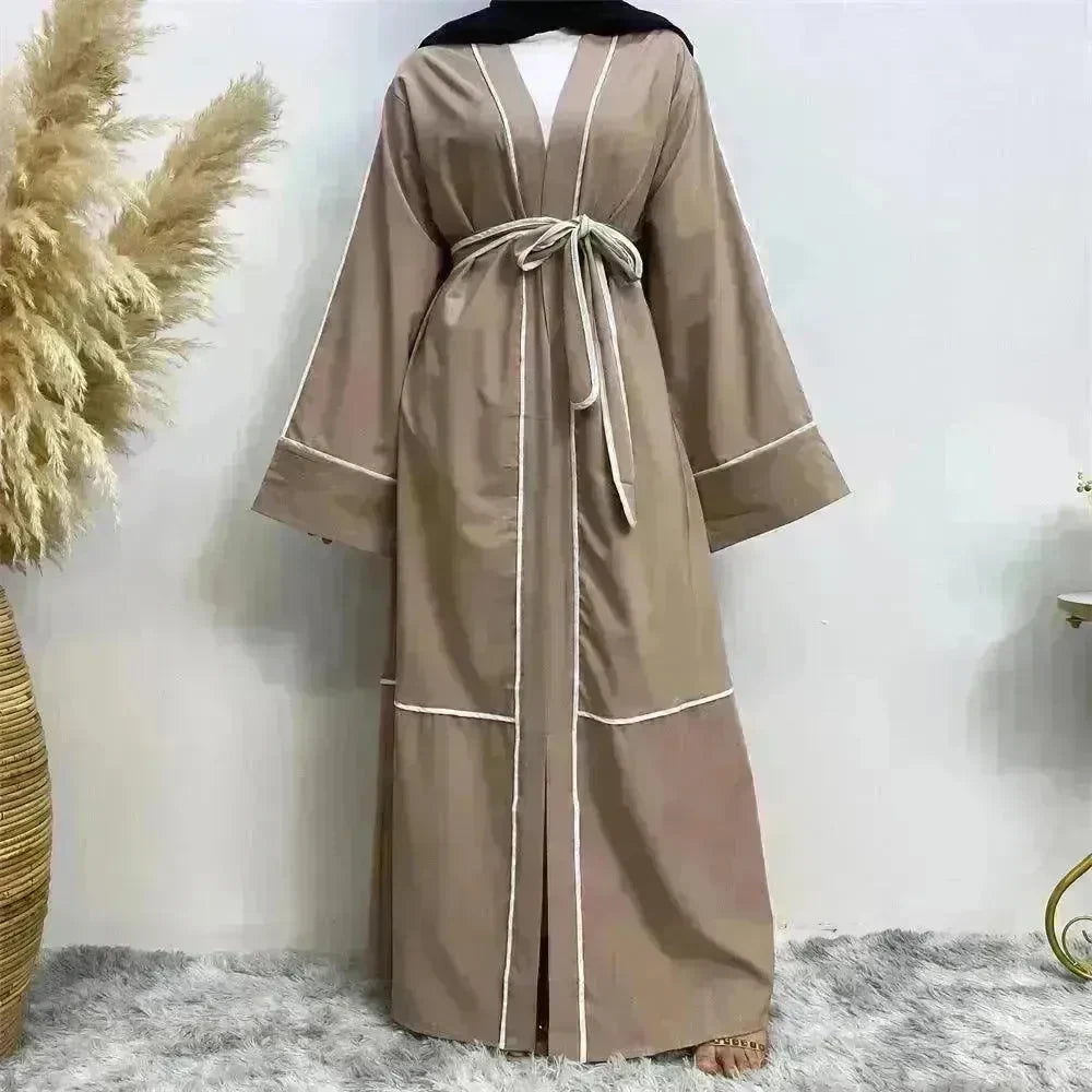 Contrast Striped Cardigan Arab Robe - EX-STOCK CANADA