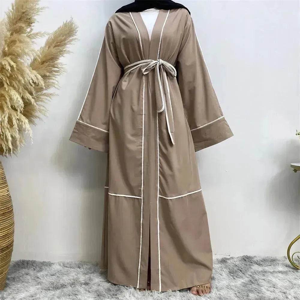 Contrast Striped Cardigan Arab Robe - EX-STOCK Canada