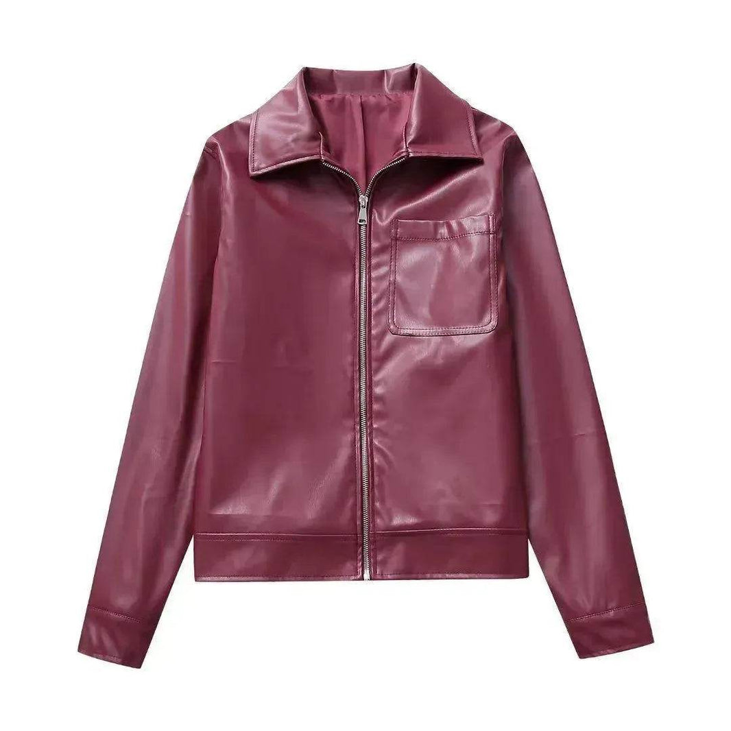 Cool And Wild Lapel Leather Biker's Leather Jacket - EX-STOCK Canada