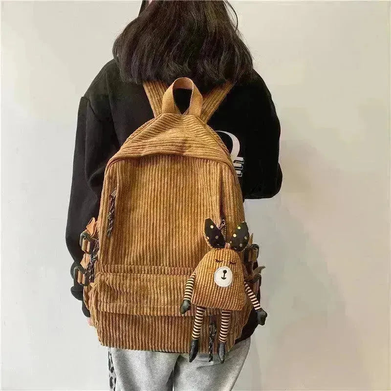 Corduroy Schoolbag, Middle School Student, Junior High School Student - EX-STOCK CANADA