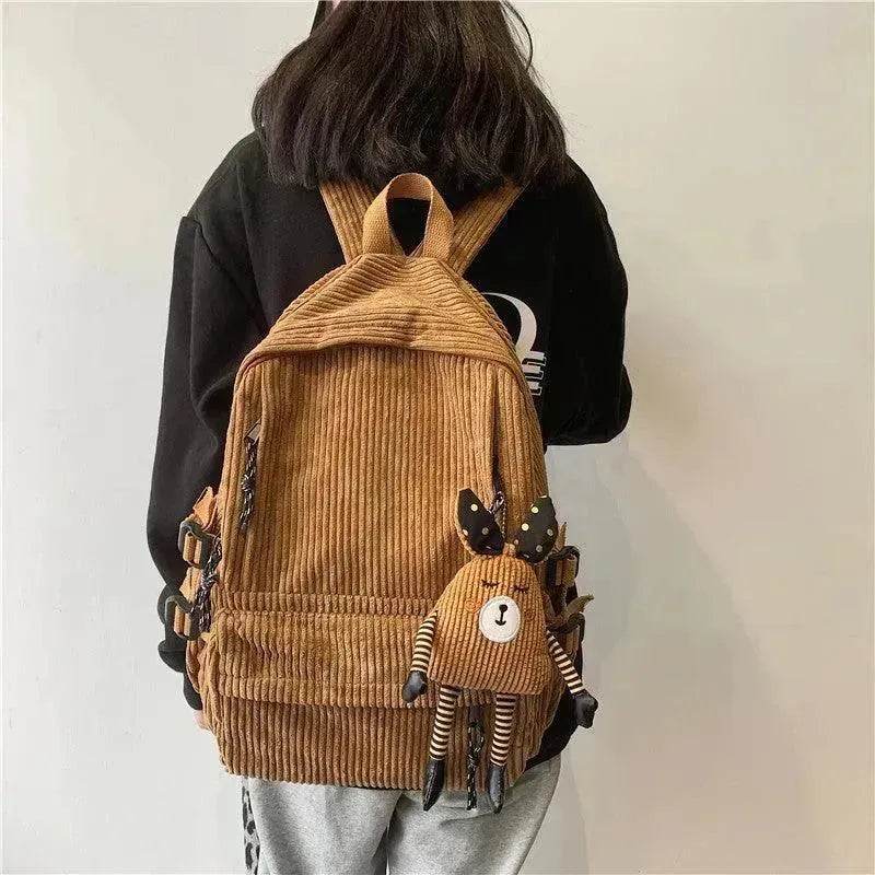 Corduroy Schoolbag, Middle School Student, Junior High School Student - EX-STOCK Canada