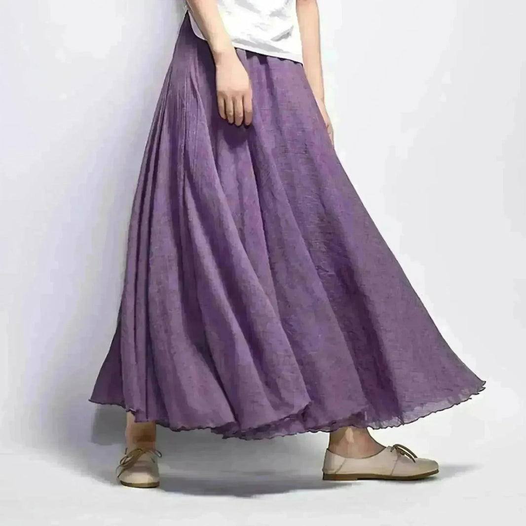 Cotton Linen Style Skirt, Soft And Flowing Skirt, Travel Skirt, Beach Skirt, Gift For Daughter, Pink Skirt, Custom Size - EX-STOCK CANADA