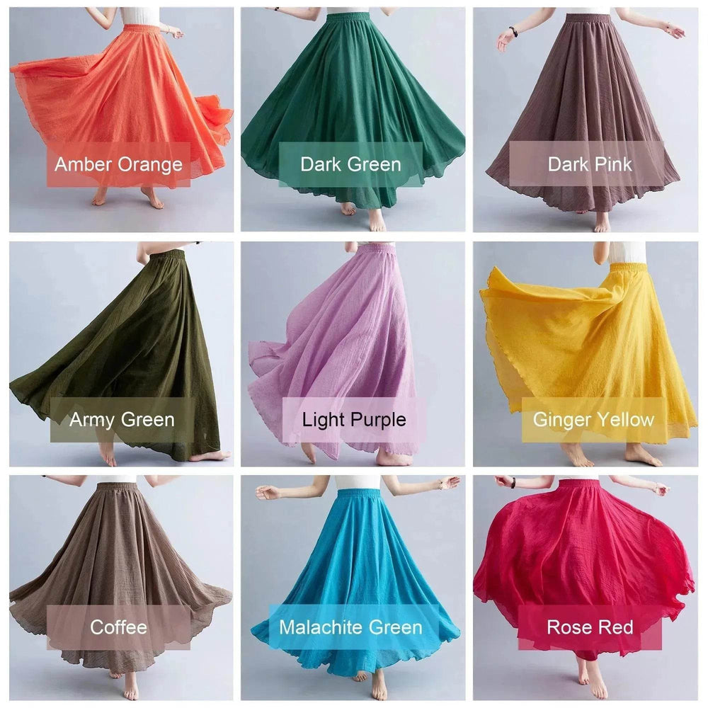 Cotton Linen Style Skirt, Soft And Flowing Skirt, Travel Skirt, Beach Skirt, Gift For Daughter, Pink Skirt, Custom Size - EX-STOCK Canada