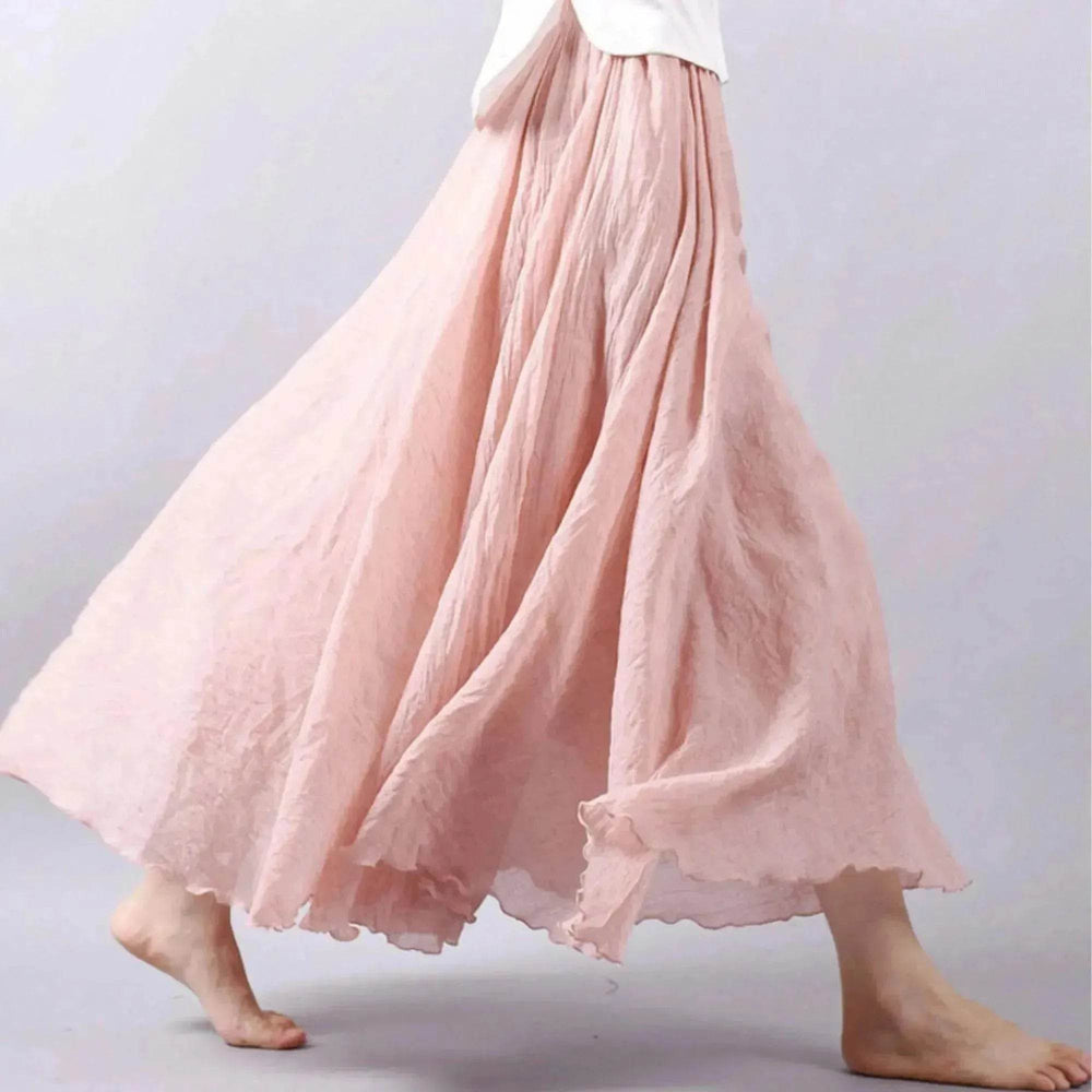 Cotton Linen Style Skirt, Soft And Flowing Skirt, Travel Skirt, Beach Skirt, Gift For Daughter, Pink Skirt, Custom Size - EX-STOCK Canada