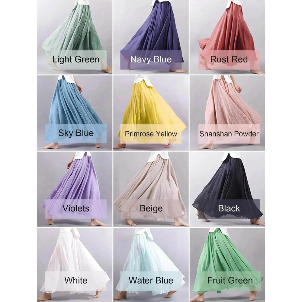 Cotton Linen Style Skirt, Soft And Flowing Skirt, Travel Skirt, Beach Skirt, Gift For Daughter, Pink Skirt, Custom Size - EX-STOCK Canada