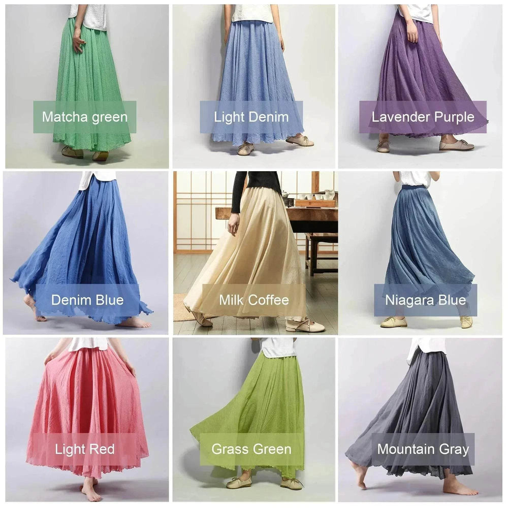 Cotton Linen Style Skirt, Soft And Flowing Skirt, Travel Skirt, Beach Skirt, Gift For Daughter, Pink Skirt, Custom Size - EX-STOCK Canada