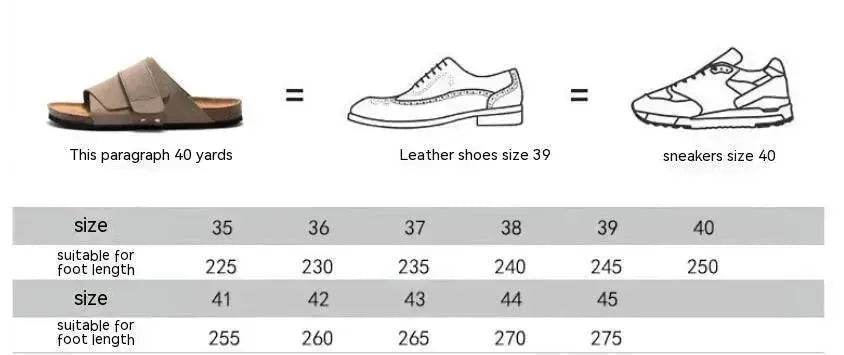 Couple Beach Wear Leather Surface Cork Sandals - EX-STOCK Canada