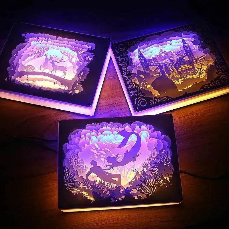 Creative 3D Hollow Paper-cut Light And Shadow Carving Lamp - EX-STOCK Canada