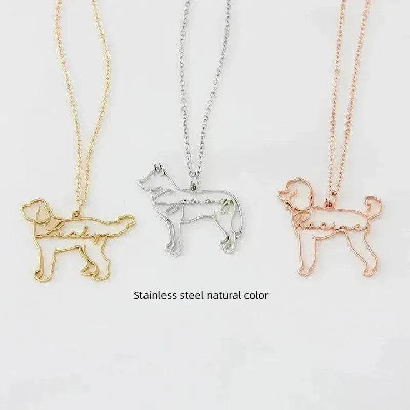 Customized Pet Shape Name Pendant Stainless Steel Necklaces For Women Personalized Cat Necklace Animal Memorial For Pet Lover - EX-STOCK Canada