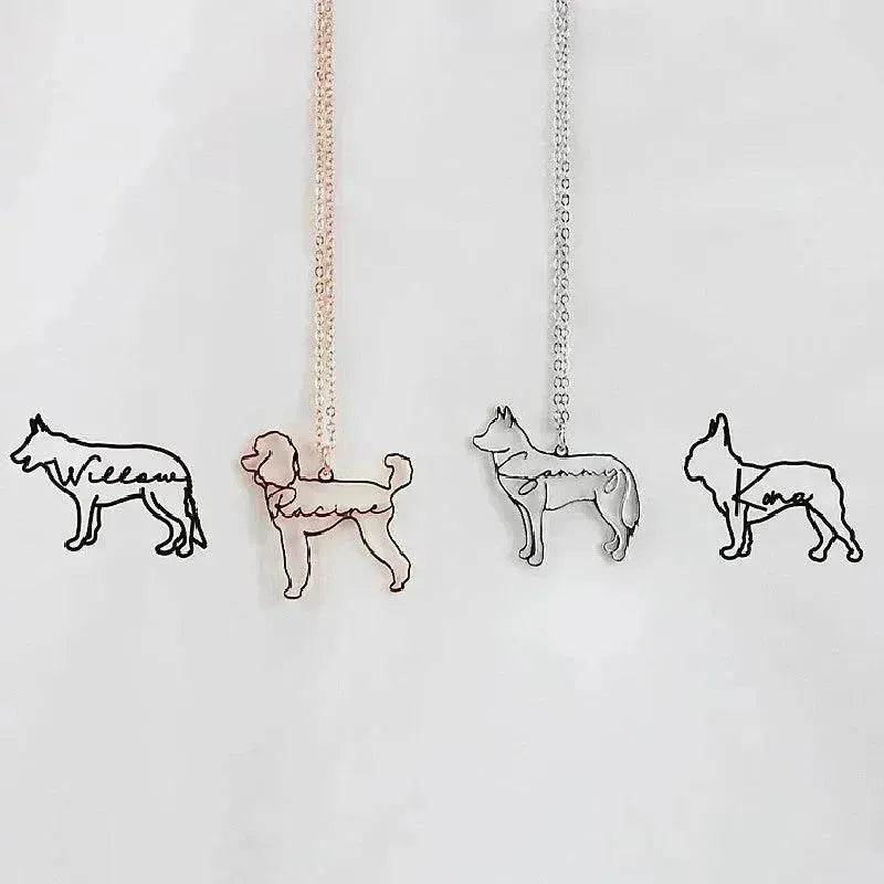 Customized Pet Shape Name Pendant Stainless Steel Necklaces For Women Personalized Cat Necklace Animal Memorial For Pet Lover - EX-STOCK Canada