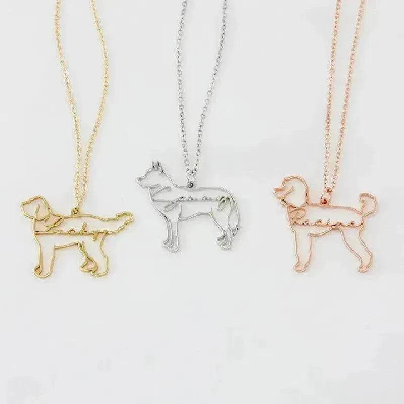 Customized Pet Shape Name Pendant Stainless Steel Necklaces For Women Personalized Cat Necklace Animal Memorial For Pet Lover - EX-STOCK Canada