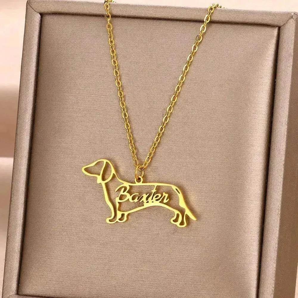 Customized Pet Shape Name Pendant Stainless Steel Necklaces For Women Personalized Cat Necklace Animal Memorial For Pet Lover - EX-STOCK Canada