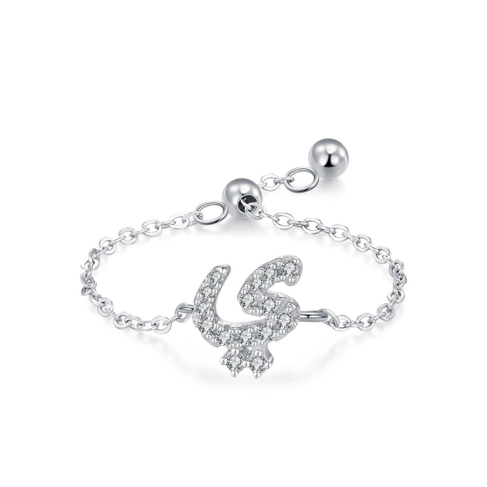 Chaîne extractible en argent sterling S925 avec lettres arabes style niche, assortie et empilableEX-STOCK Canada
