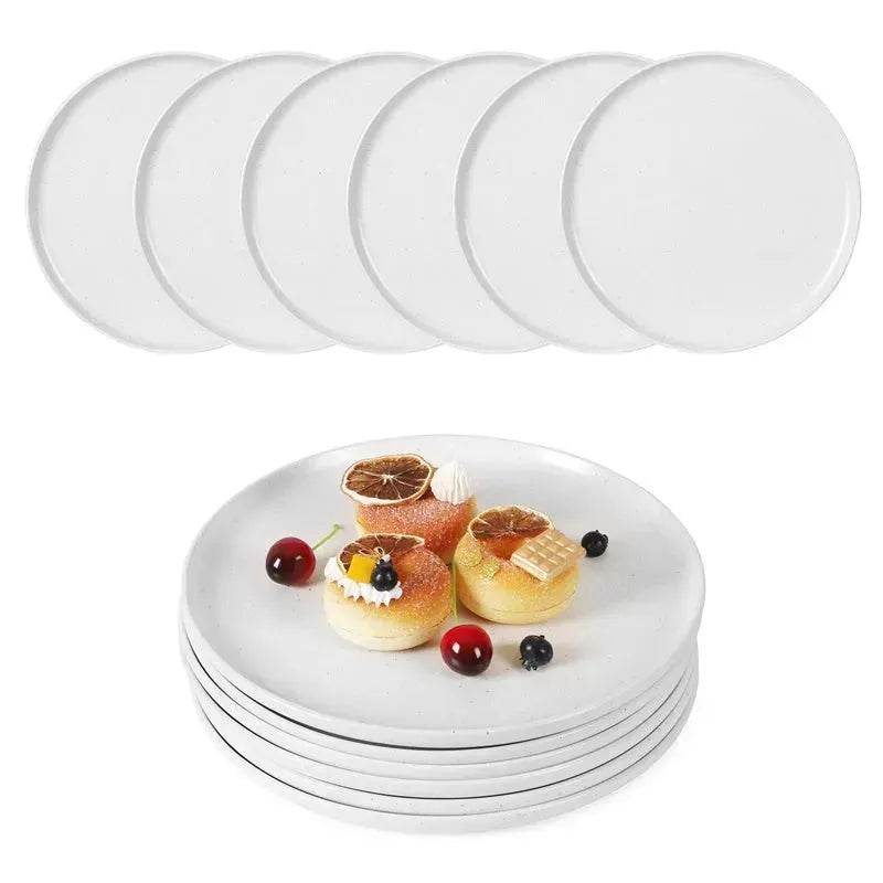6PCS Flat Ceramic Steak Plate Salad Plates - EX-STOCK Canada