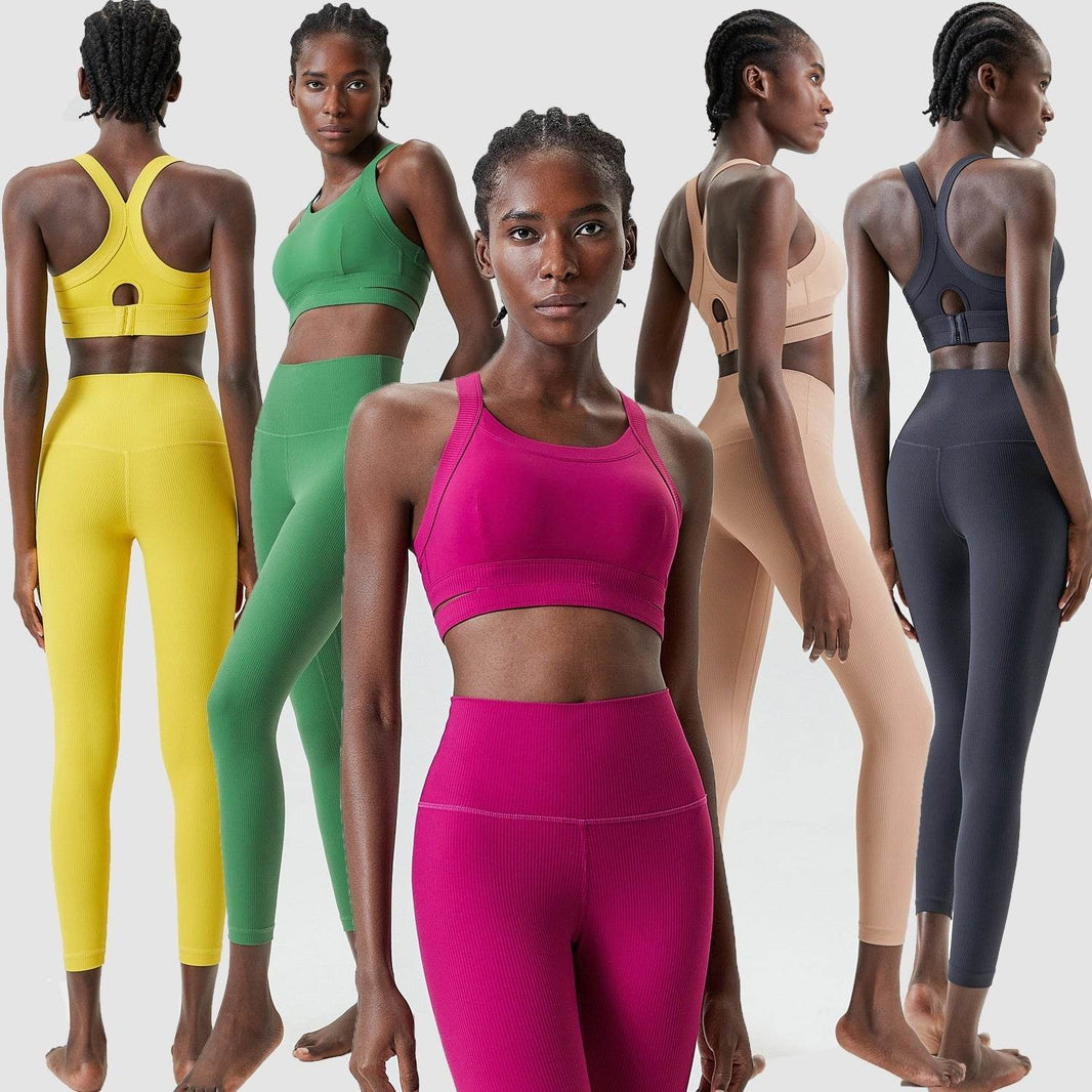 2pcs set Yoga Clothes Sleeveless Crop Workout top and Gym Leggings - EX-STOCK Canada