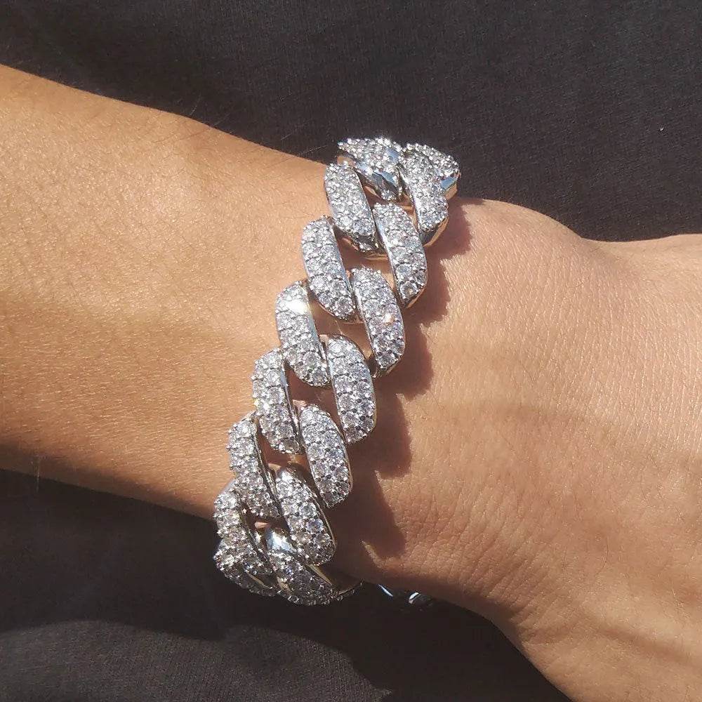 Cuban Bracelet Diamond Cuban Link Chain Hiphop Jewelry - EX-STOCK Canada