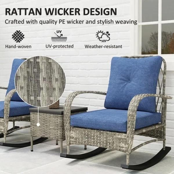 Sillón Tumbona de Ratán, Conjunto de Muebles de Patio de MimbreEX-STOCK Canada