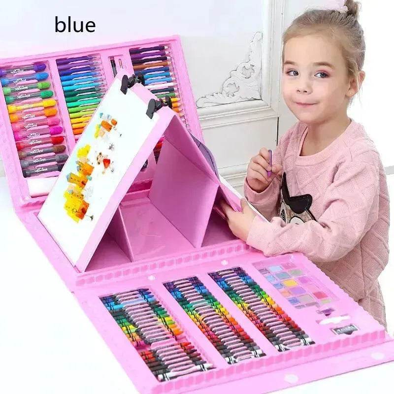 Double Panel Easel Version Watercolor Pen Set Brush Crayon Oil Pastel Children Painting Coloring Drawing Art set. - EX-STOCK Canada