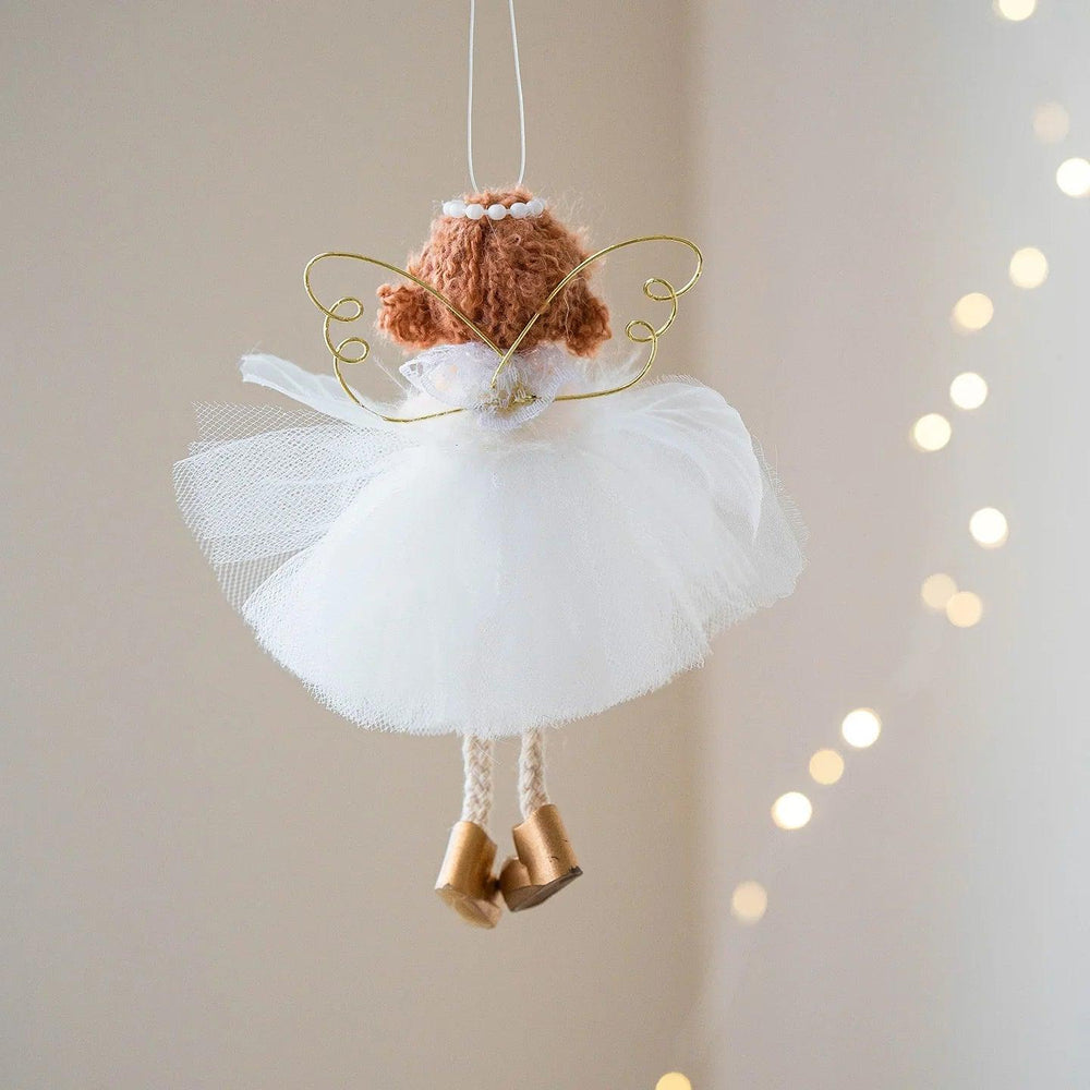 Gonna di Tulle Bianca di Natale Pendente di Angelo Ragazza con Ali DorateEX-STOCK Canada