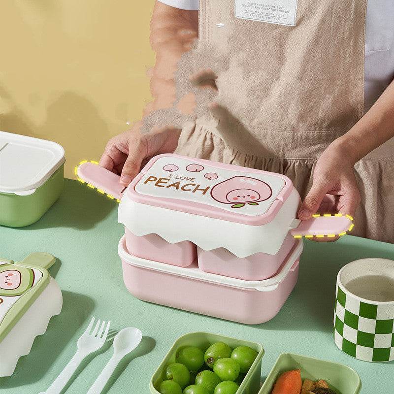 Cute Double Layered Kids Plastic Lunch Box - EX-STOCK Canada