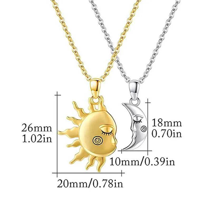 18K Golden Magnetic Sun Star Necklace Fashion Personality Couple Pendant Necklace Valentine's Day Gift - EX-STOCK Canada