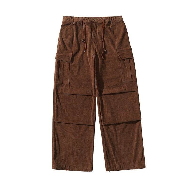 Autumn And Winter Straight Casual Wide-leg Corduroy Baggy Cargo Pant Overalls Men - EX-STOCK Canada