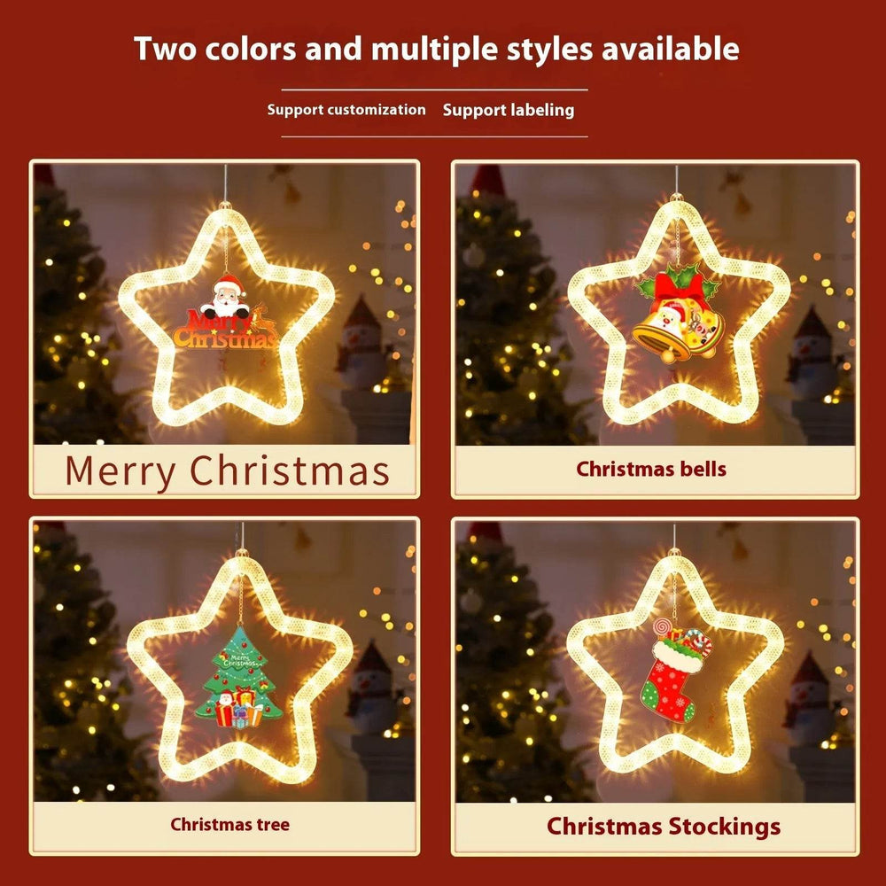 Christmas Pendant Decoration Christmas Atmosphere Led Lights Led Christmas Star Light Decoration For Window Door For Holiday - EX-STOCK Canada