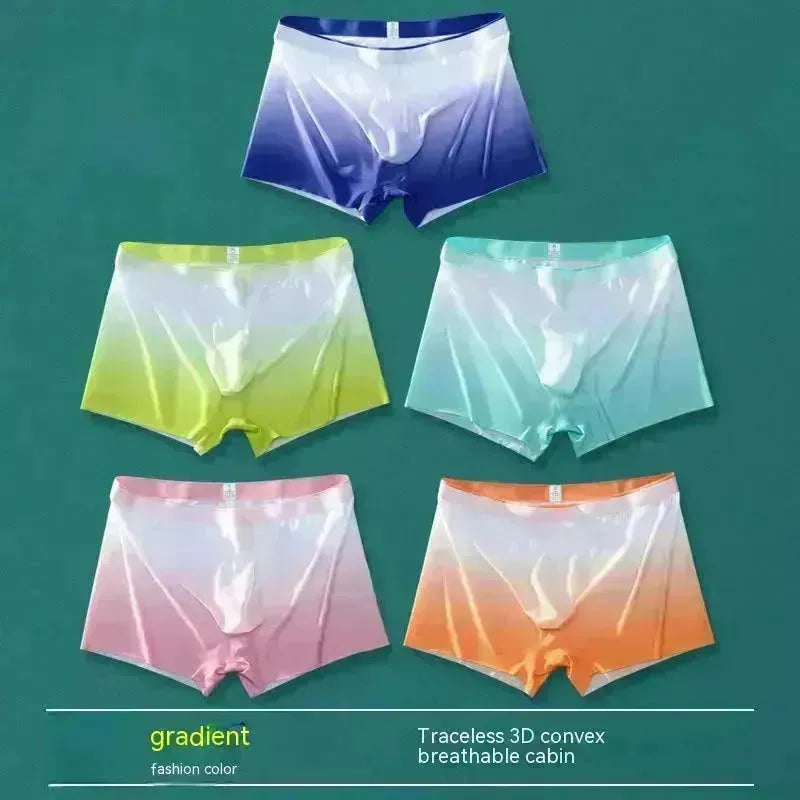 Ice Silk Men's Breathable Full Seamless Boxer Brief Pant underwear