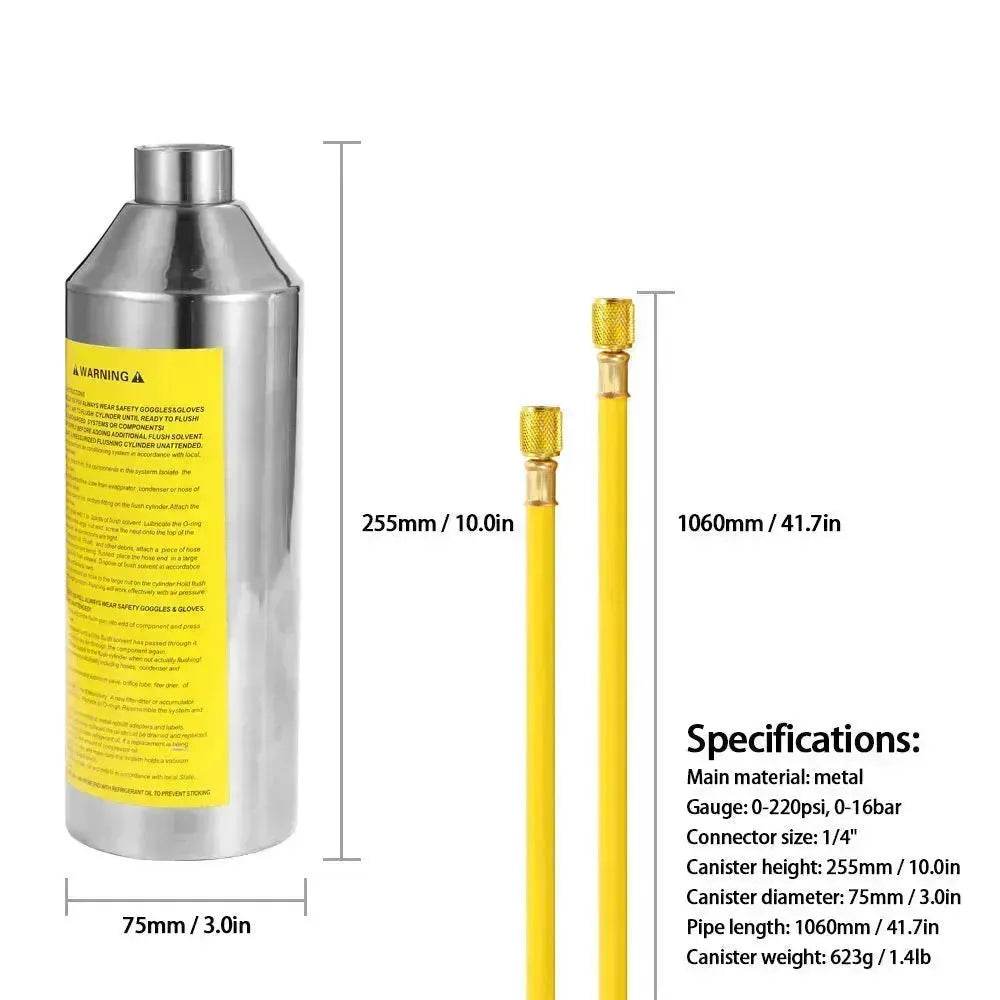 Automotive Air Conditioner System Flush Canister Gun Kit Pipe Maintenance Bottle - EX-STOCK Canada