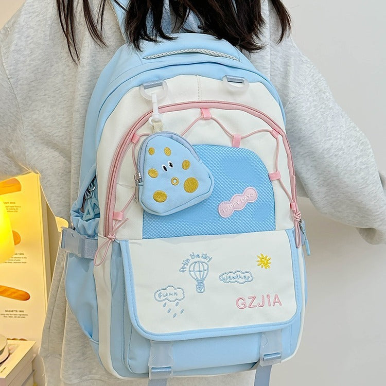 Simple And Lightweight Large Capacity Contrast Color Backpack EX-STOCK