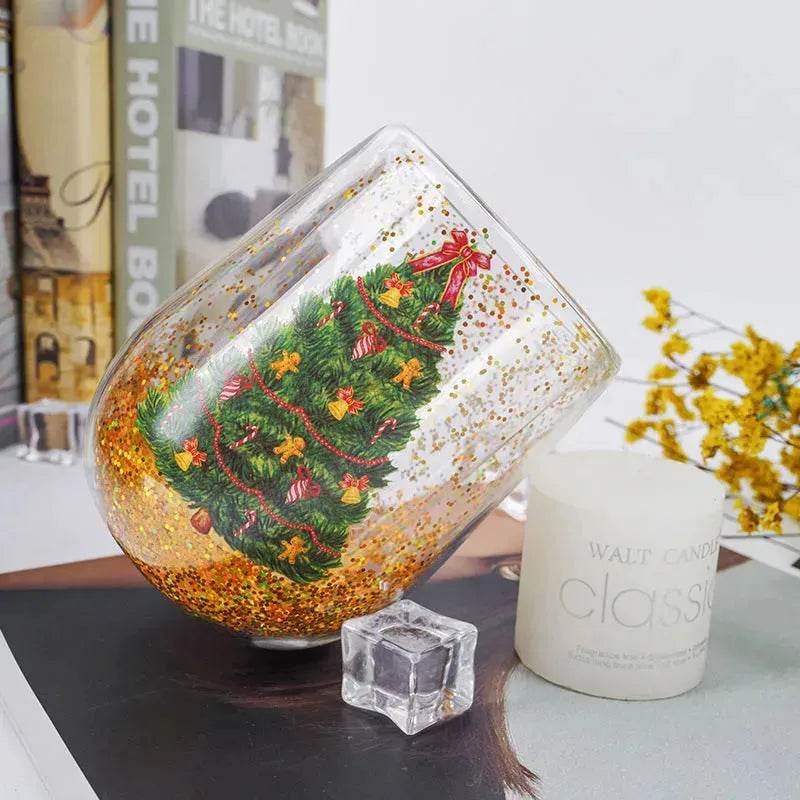 Christmas Tree Cups Heat Resistant Double Layer Household Cartoon Tumbler Gift Idea - EX-STOCK Canada