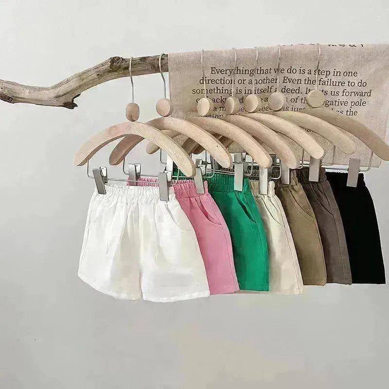 Pantaloni elastici casuali pantaloni corti delle ragazze per ragazze pantalone corto neutro per bambini