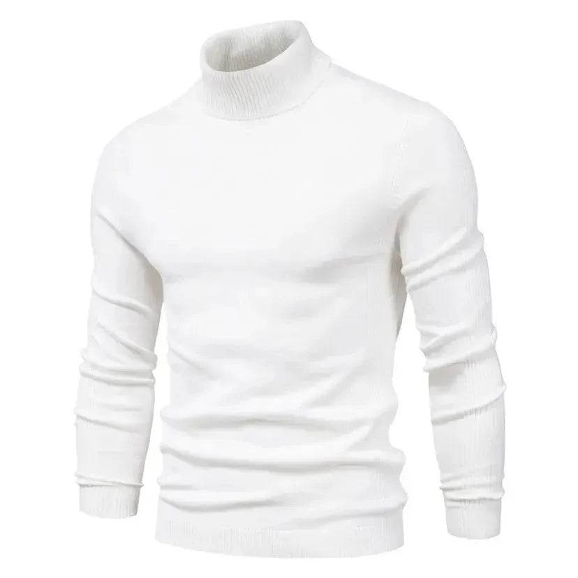 Men's Plain Slim Pullover Polo Sweatshirt Turtleneck Sweater Winter Casual Tops Men - EX-STOCK Canada