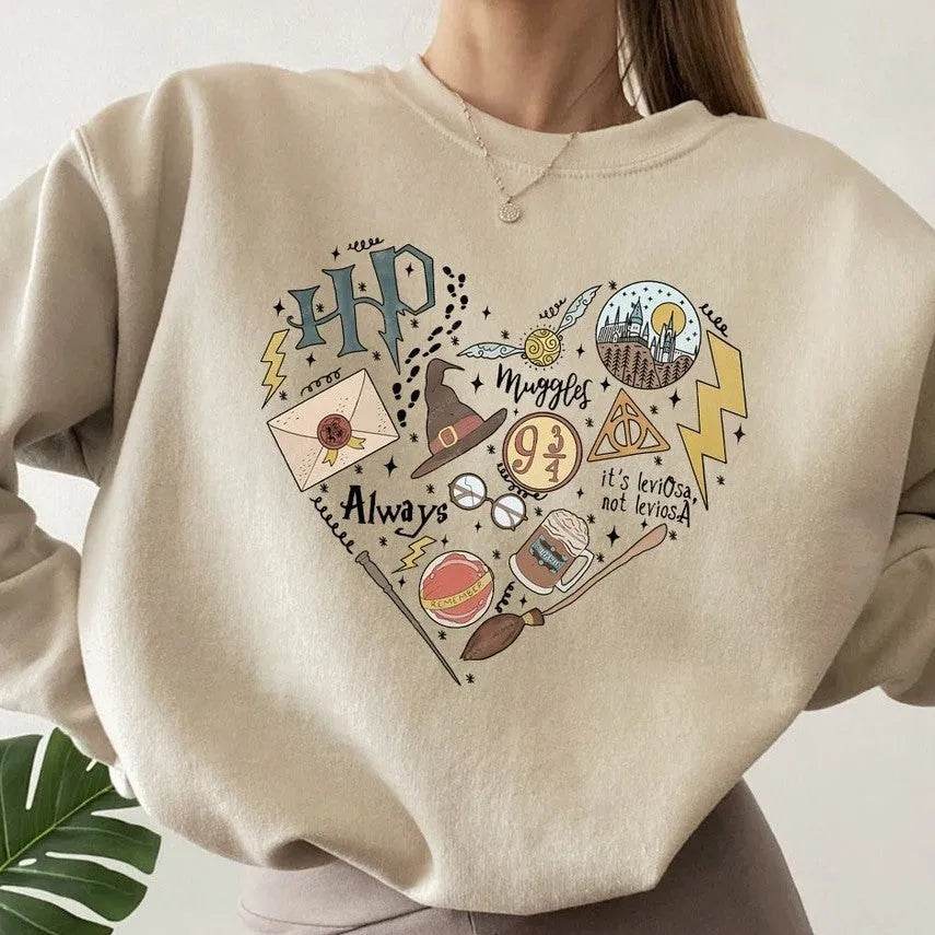 Digital Printing Sweater Hipster Round Neck Pullover Long Sleeve Sweater Women - EX-STOCK CANADA