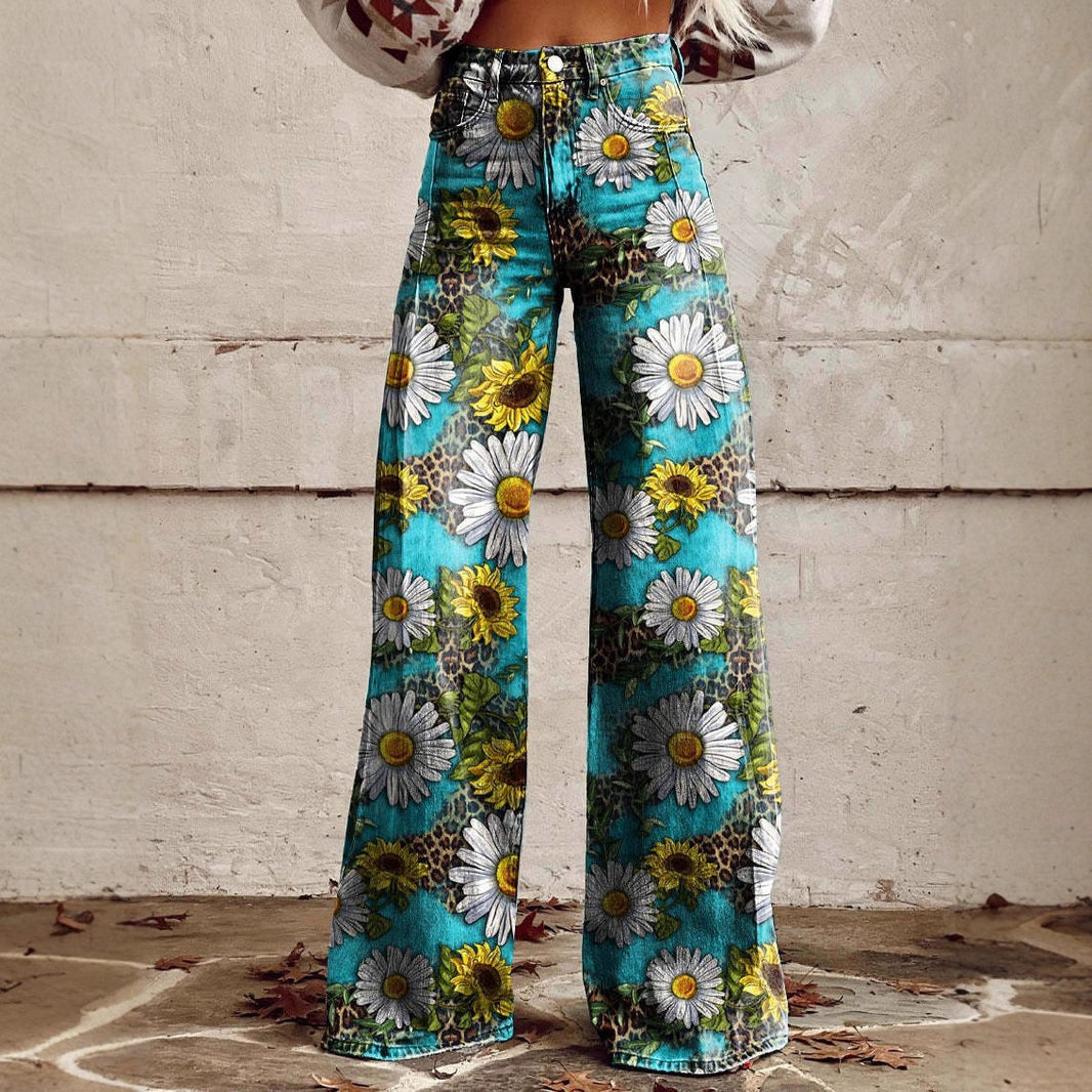 Women's Simple Pants With A Printed Pattern