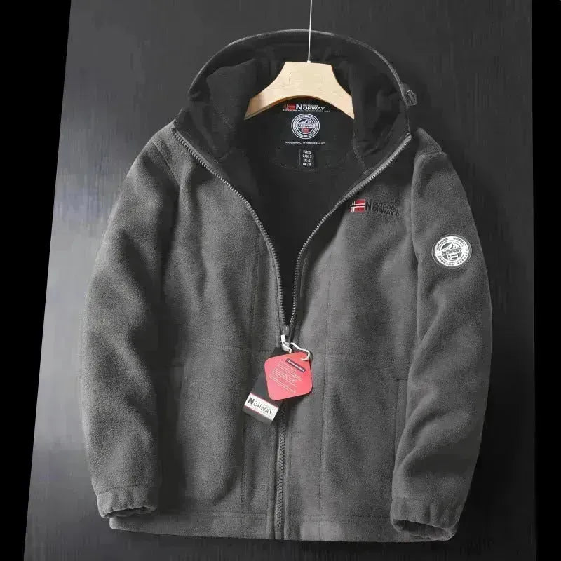 Hommes hiver plus taille de taille pour hommes brossés trimestres à fermeture éclair sweat-shirt à sweat à sweat à capuche
